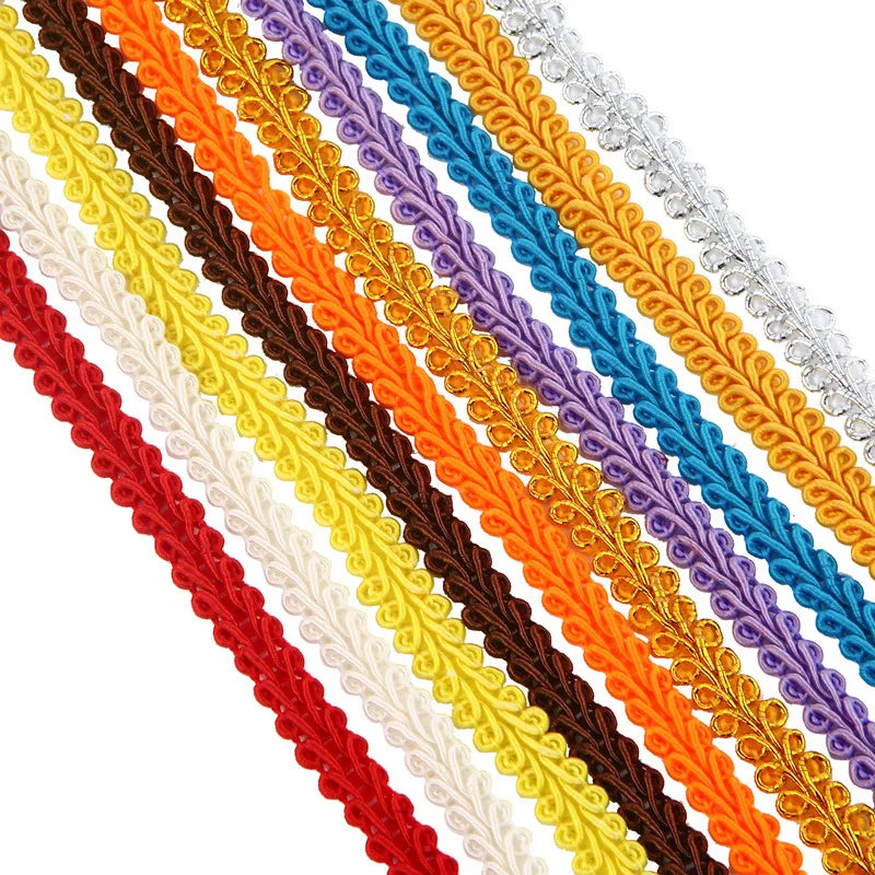 5M x 8mm Gold Silver Braided Lace Ribbon – DIY Sewing Trim Sewing Lace Trim Babs
