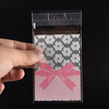 50PCS Flower Lace Bow Self-Adhesive Cookie & Candy Bags 7x10cm Treat Packaging Bags Babs Default Title
