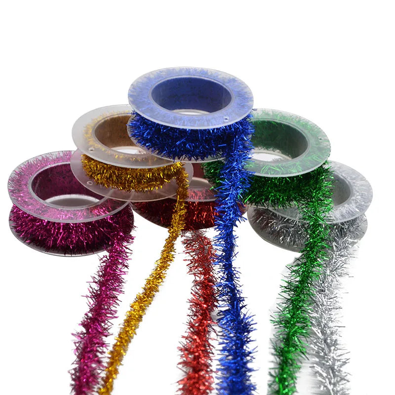 2M Metallic Wire Garland Tinsel – Christmas & Party Decor Tinsel Wire Garland Babs