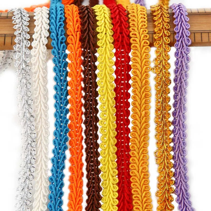 5M x 8mm Gold Silver Braided Lace Ribbon – DIY Sewing Trim Sewing Lace Trim Babs