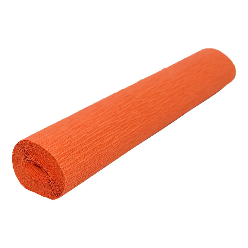 Colored Crepe Paper Roll 250x25cm – DIY Flowers & Gift Wrap Craft Paper Roll Babs Orange