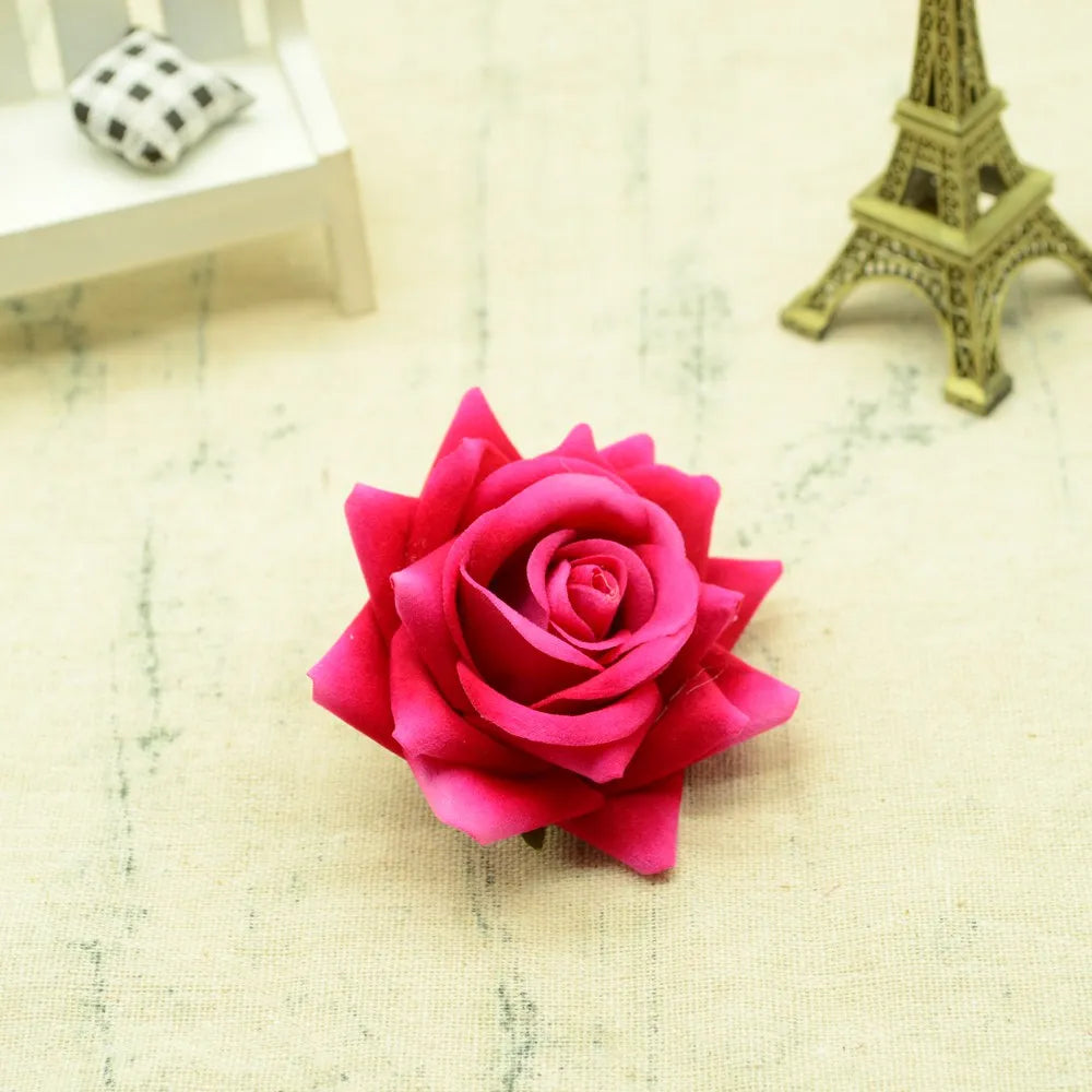 Silk Rose Artificial Flower Heads – 30/100 Pcs Wedding Décor Artificial Silk Flowers Babs