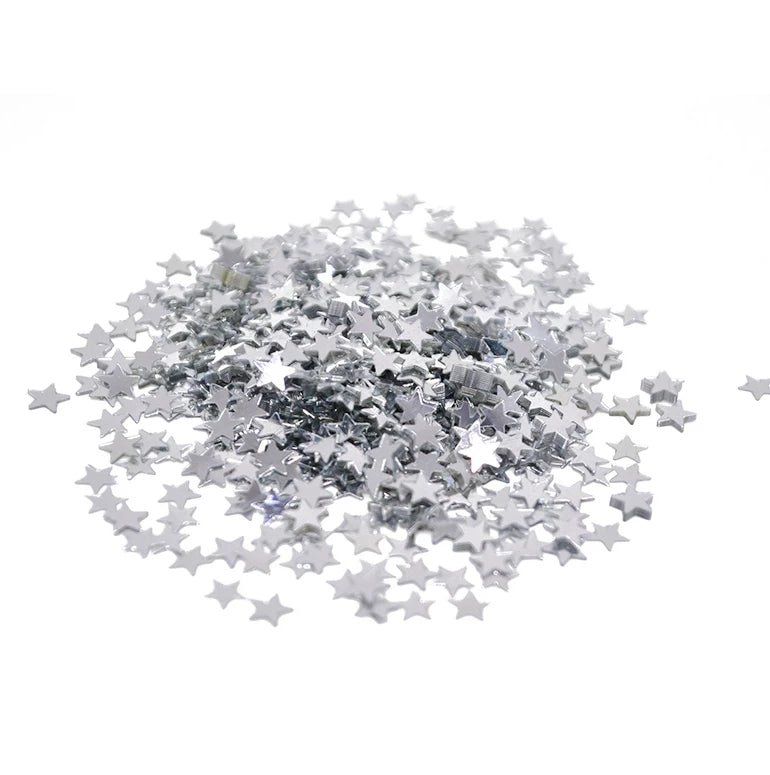Gold Star Confetti 6mm & 10mm Acrylic Party Table Sprinkles 15g Party Confetti Sprinkles Babs Silver 10mm 1000pcs