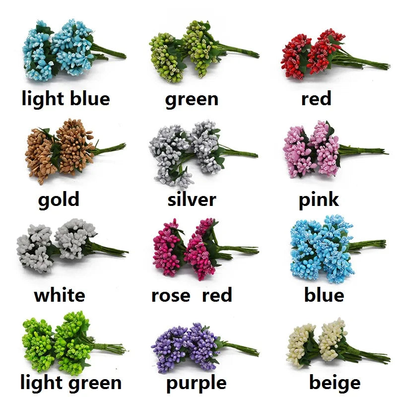24pcs Mulberry Stamen Pistils – DIY Artificial Flower Craft Decor Artificial Flower Stamens Babs