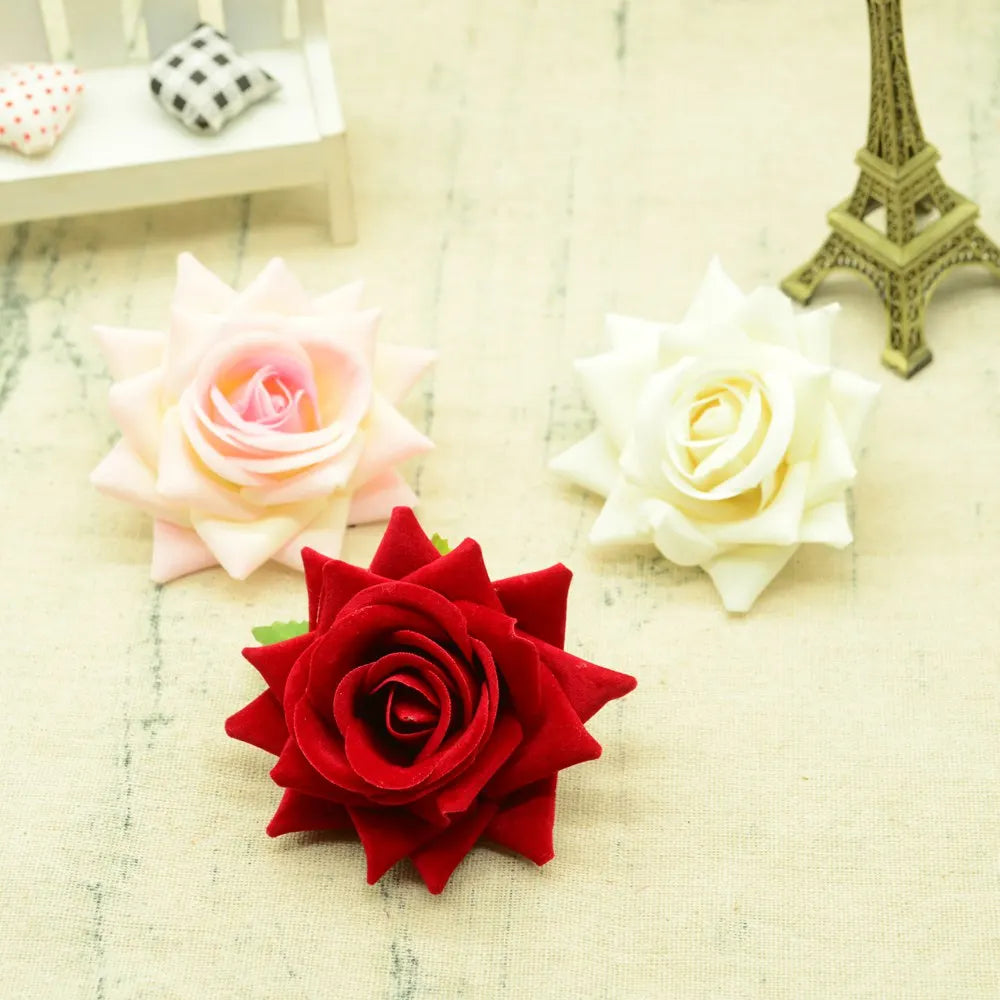 Silk Rose Artificial Flower Heads – 30/100 Pcs Wedding Décor Artificial Silk Flowers Babs