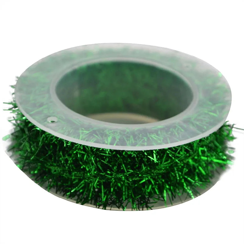 2M Metallic Wire Garland Tinsel – Christmas & Party Decor Tinsel Wire Garland Babs R06 Green