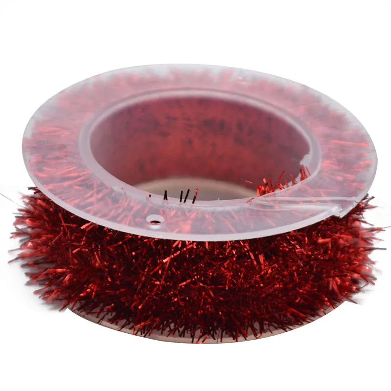 2M Metallic Wire Garland Tinsel – Christmas & Party Decor Tinsel Wire Garland Babs R03 Red