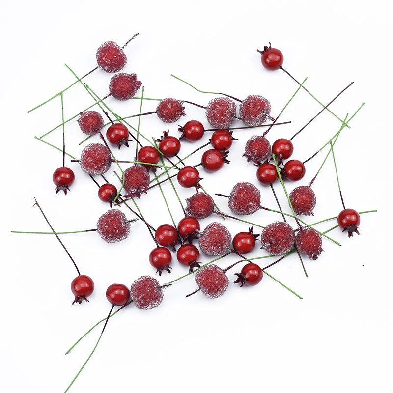 50/100Pcs Artificial Cherry Picks for Wreaths & Party Decor Artificial Fruit Picks Babs