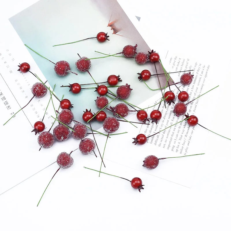 50/100Pcs Artificial Cherry Picks for Wreaths & Party Decor Artificial Fruit Picks Babs