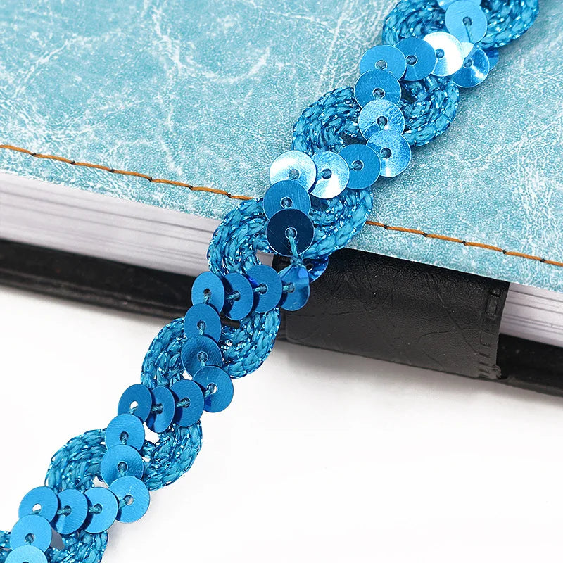 5M Laser Glitter Sequin Trim 1.5cm Flat Paillettes for Sewing Sequin Sewing Trim Babs