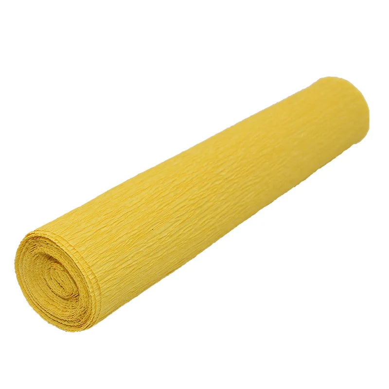Colored Crepe Paper Roll 250x25cm – DIY Flowers & Gift Wrap Craft Paper Roll Babs Gold yellow