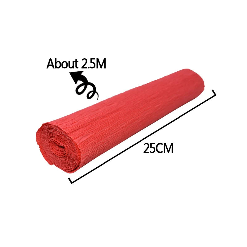 Colored Crepe Paper Roll 250x25cm – DIY Flowers & Gift Wrap Craft Paper Roll Babs