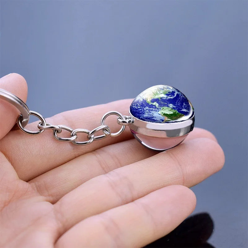Solar System Planet Glass Ball Keychain – Galaxy Space Art Glass Ball Keychain Babs