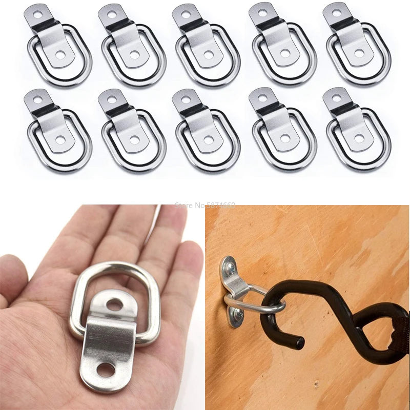 10-Pack D-Ring Tie Down Lashing Rings – Galvanized Steel, 6000 lb Cargo Lashing Ring Babs