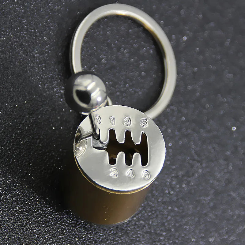 6-Speed Gear Head Keychain | JDM Metal Shift Knob Key Ring Automotive Keychain Babs