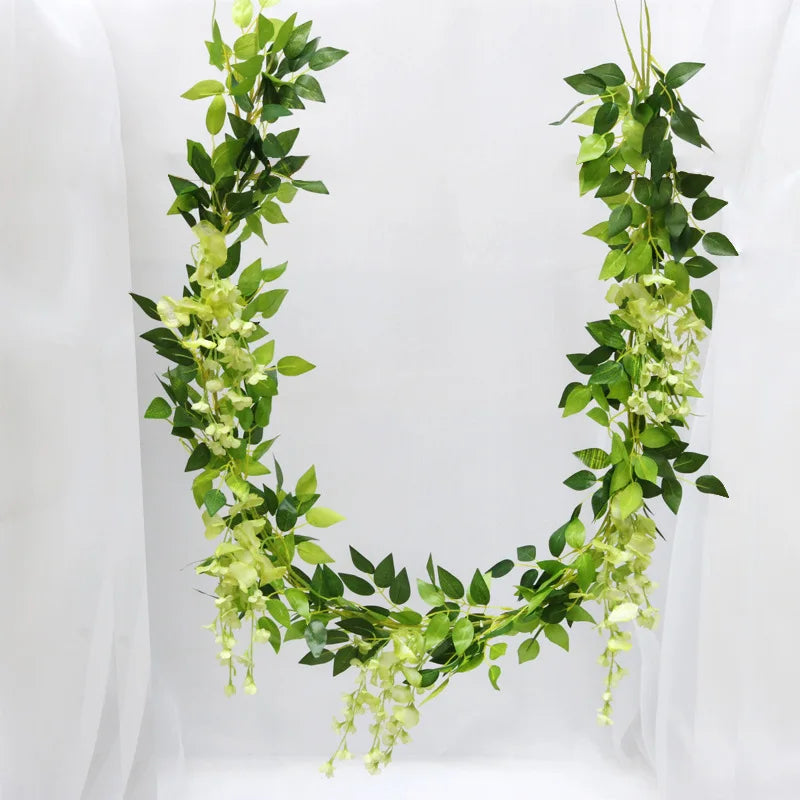2M Artificial Flower Vine Silk Leaf Rattan Wedding Home Decor Artificial Flower Vine Babs