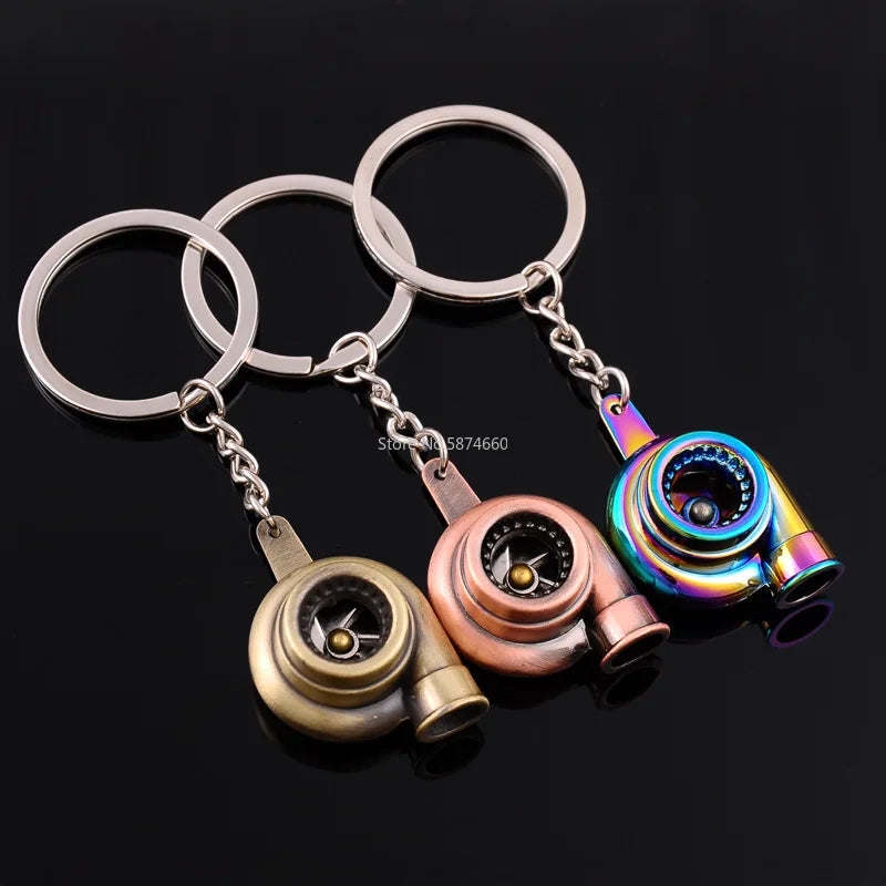 Mini Turbo Turbocharger Spinning Turbine Keychain | Car Keyring Turbo Keychain Babs