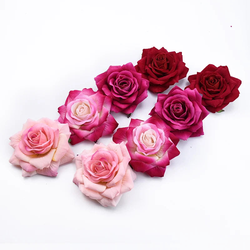 50Pcs 10CM Silk Artificial Rose Heads – Wedding & Home Décor Artificial Silk Flowers Babs