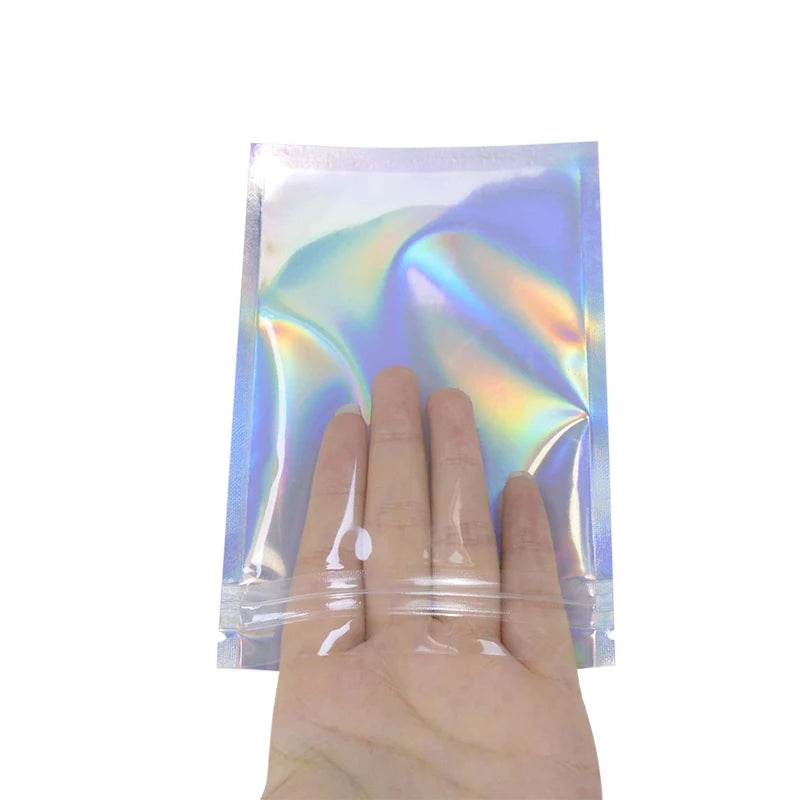 20pcs Iridescent Holographic Zip Lock Bags – Makeup & Gift Holographic Storage Bags Babs