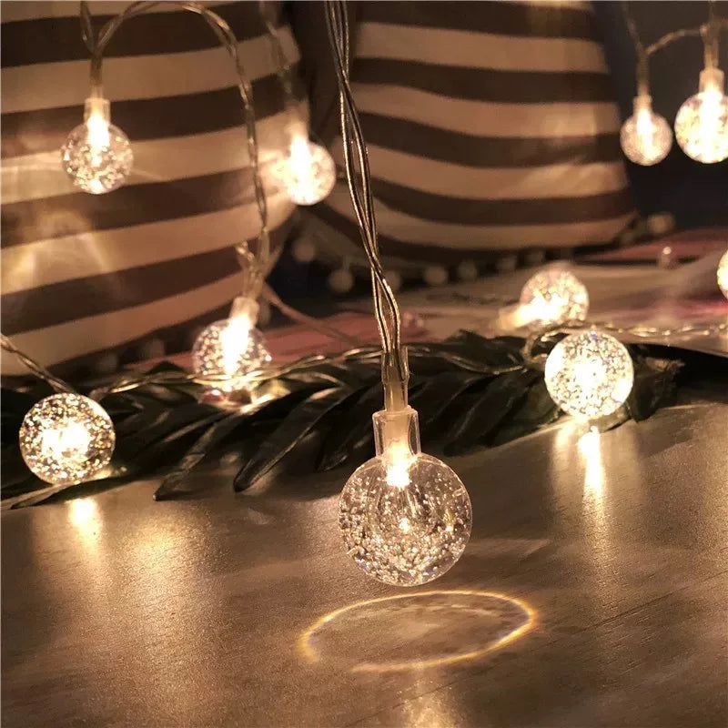 LED Fairy Bubble Ball String Lights – Battery Powered Garland LED String Lights Babs