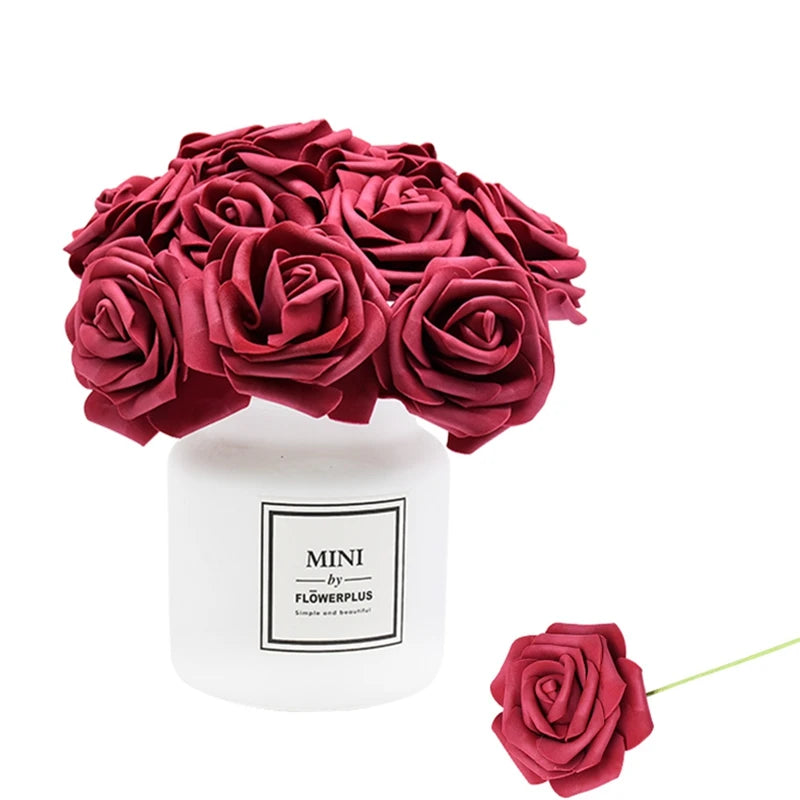 24 Artificial Foam Roses – Wedding & Party Flower Bouquet Artificial Flower Bouquet Babs