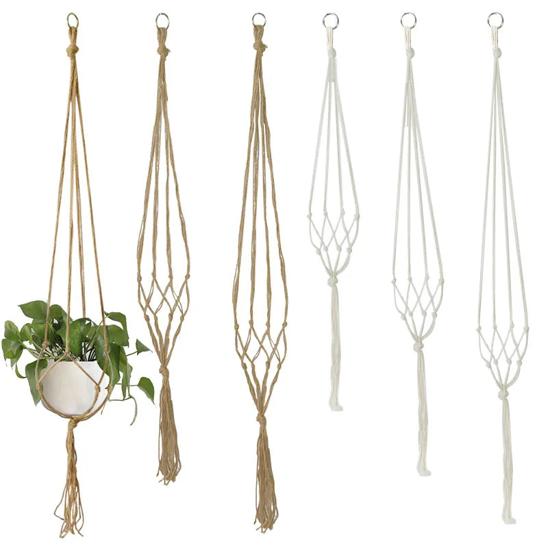 Macrame Plant Hanger – Handmade Rattan Rope Hanging Basket Macrame Plant Hanger Babs