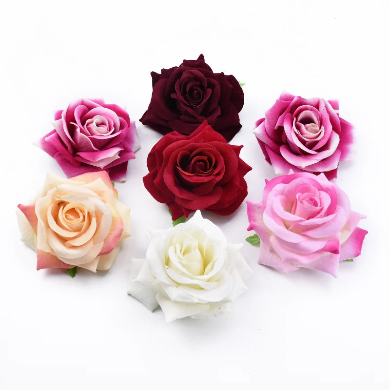 10cm Silk Artificial Rose Flower Heads – Wedding & DIY Décor Artificial Silk Flowers Babs