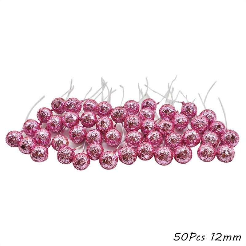 Pink Cherry Stamen Berry Bundle – DIY Wedding & Holiday Decor Artificial Floral Stems Babs