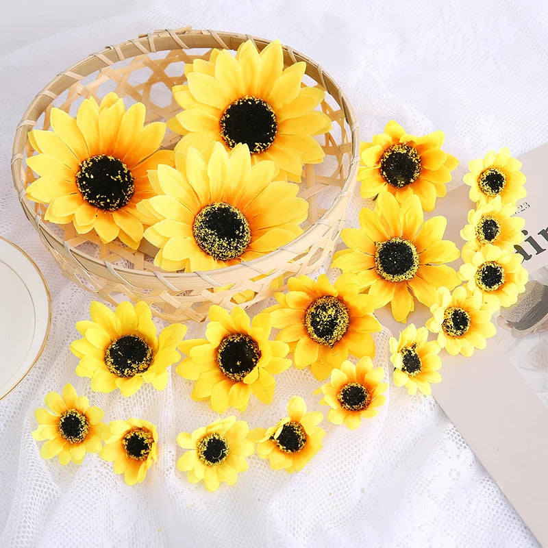 Silk Artificial Sunflower & Daisy Heads – Wedding & Home Decor Artificial Flower Heads Babs