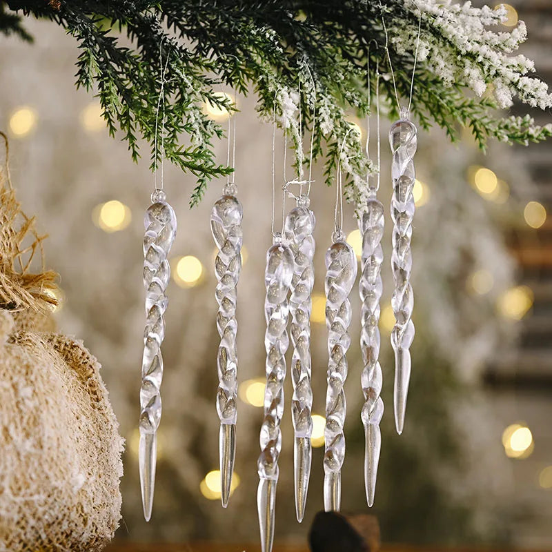 10pcs Fake Icicle Christmas Tree Hanging Ornaments 13cm Christmas Ornaments Babs