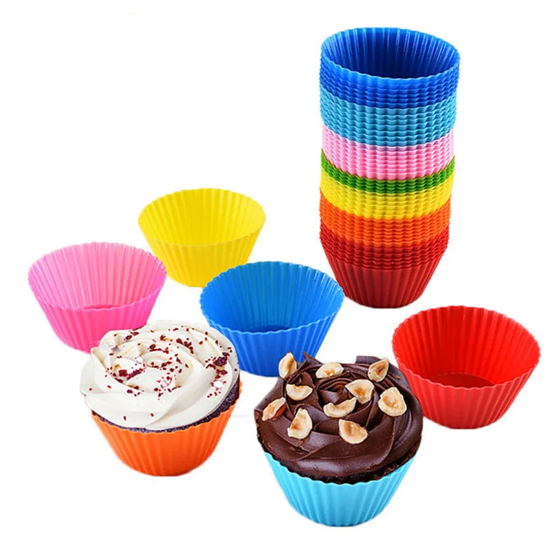 12-Pack Silicone Cupcake Molds – Reusable Muffin Baking Cups Silicone Baking Molds Babs