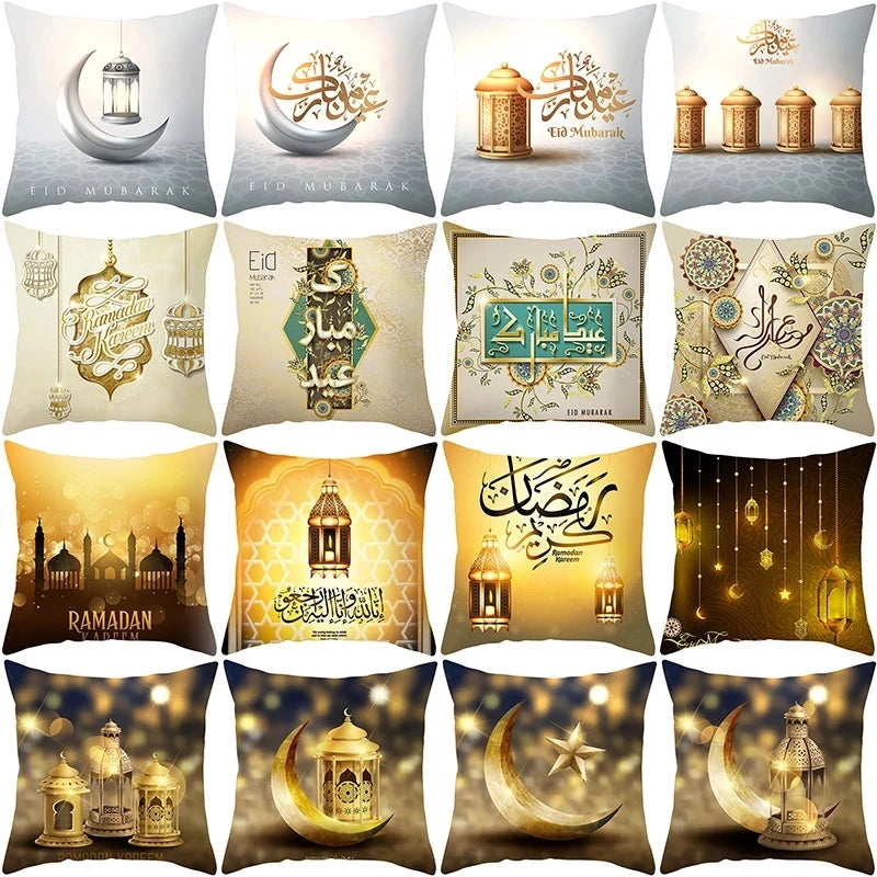 Eid Mubarak Cushion Cover | Ramadan Kareem Sofa Pillowcase Decorative Cushion Cover Babs