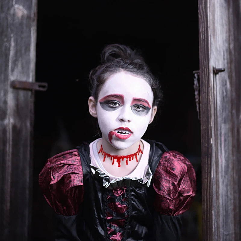 Halloween Blood Choker Necklace – Horror Prop & Party Accessory Halloween Costume Jewelry Babs