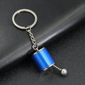 6-Speed Gear Shift Head Keychain – Metal Car Key Ring Car Gear Keychain Babs Blue