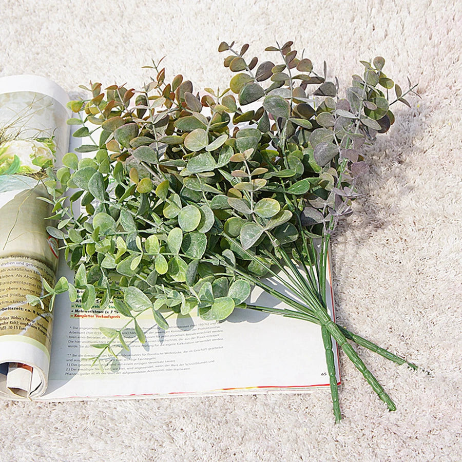 Faux Eucalyptus Branch – Artificial Green Leaves for Home Décor Artificial Plant Decor Babs