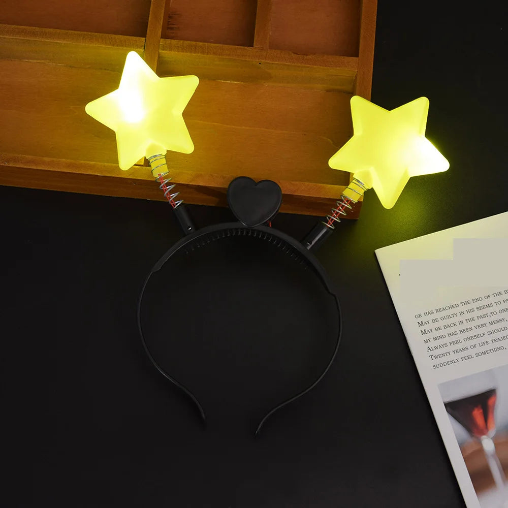 LED Star Headband Glow Hairband for Parties, Cosplay & Kids LED Party Headband Babs yellow