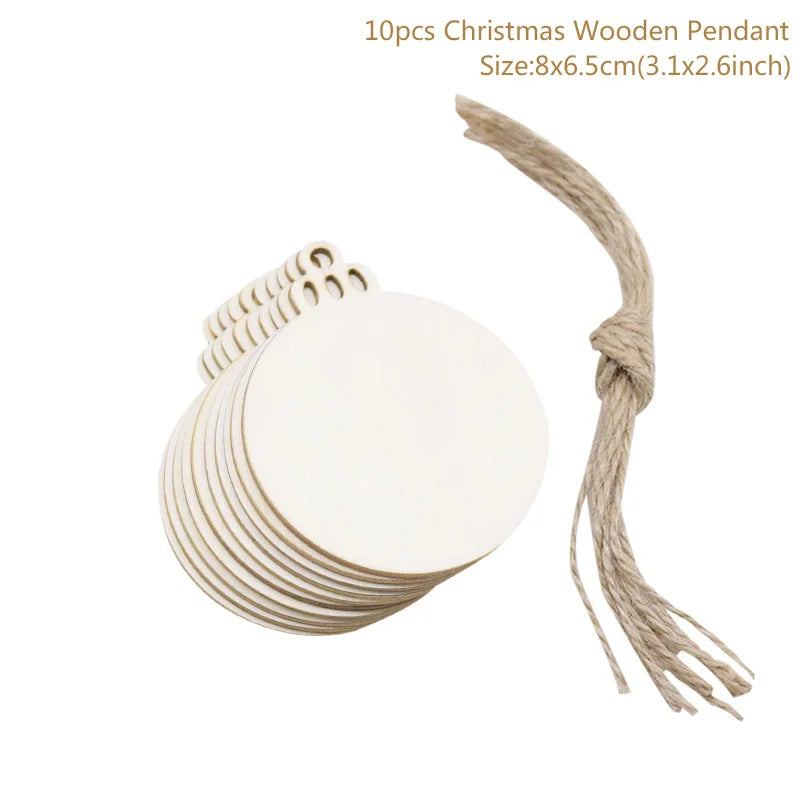 10pcs Wooden Christmas Tree Hanging Ornaments | Holiday Decor Christmas Ornaments Babs Style13