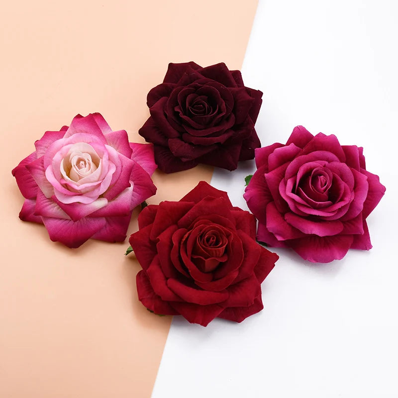 Velvet Artificial Rose Heads 5/50/100pcs – Wedding & Home Decor Artificial Flower Heads Babs