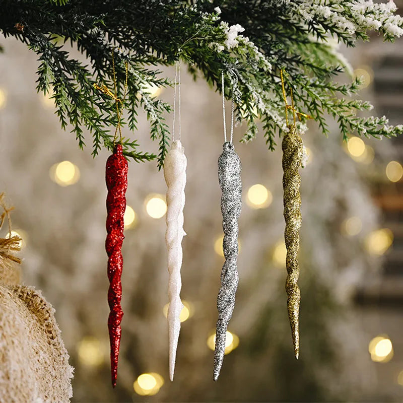 10pcs Fake Icicle Christmas Tree Hanging Ornaments 13cm Christmas Ornaments Babs