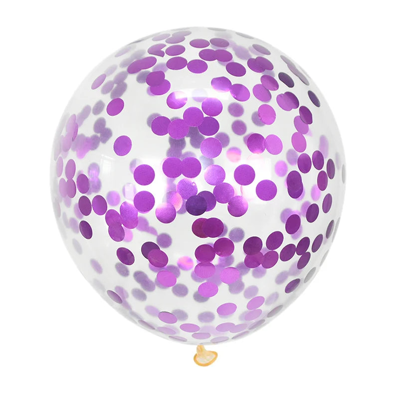 Gold Confetti Latex Balloons – Clear Glitter Party Decorations Party Balloons Babs purple 5pcs
