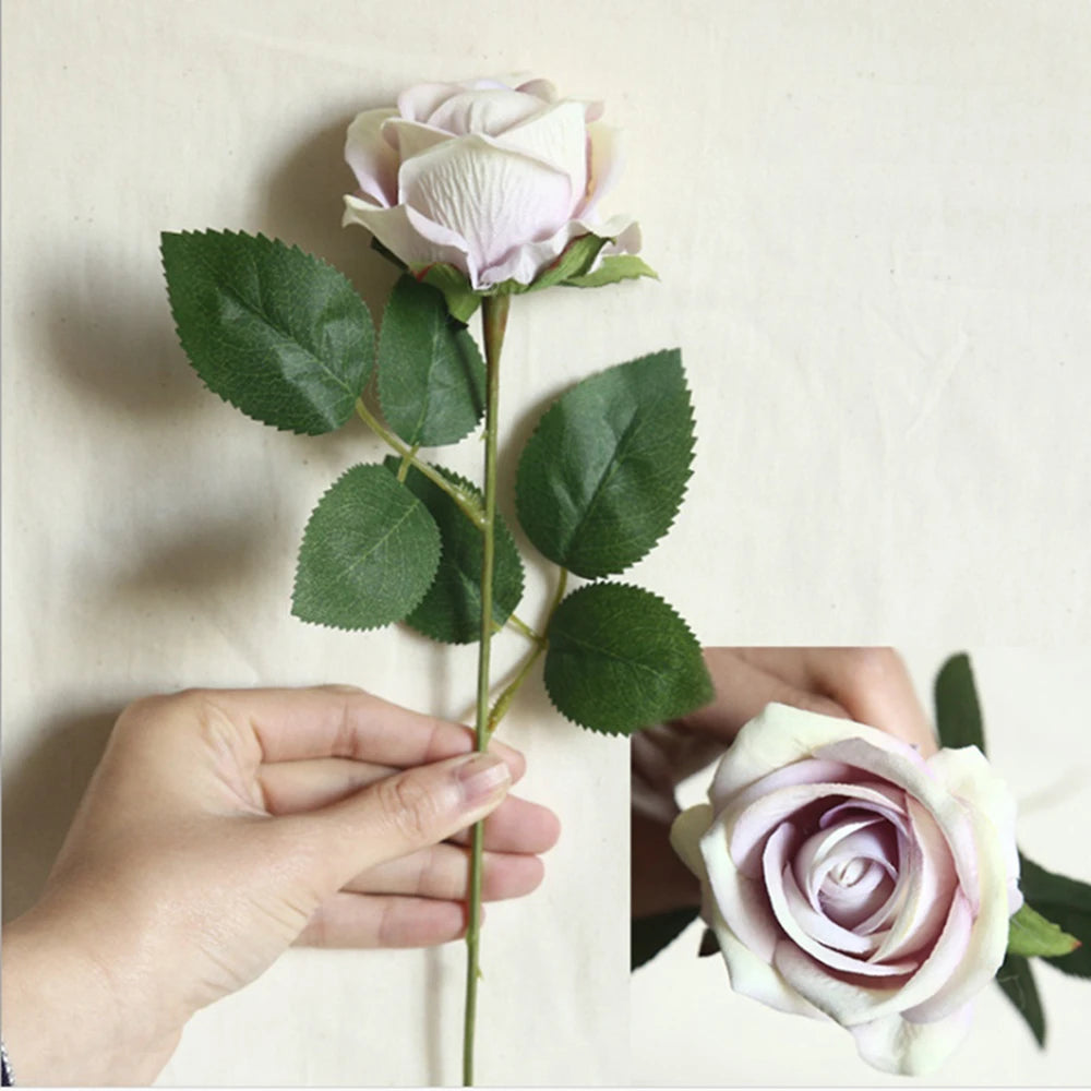 Silk Rose Artificial Bouquet 3/5pc – Wedding & Home Decor Artificial Flower Bouquet Babs Dark Khaki 3 Piece