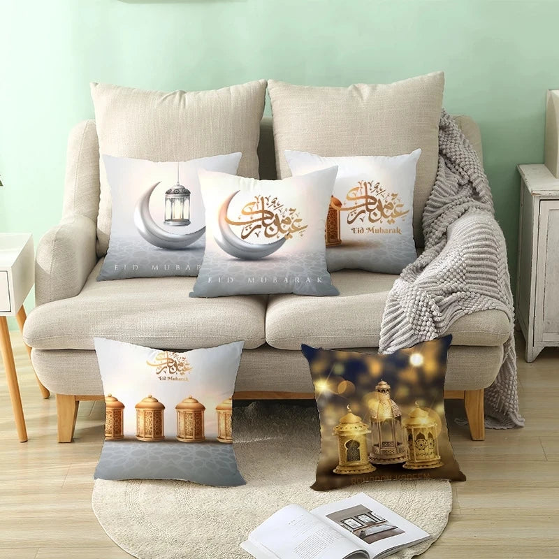 Eid Mubarak Cushion Cover | Ramadan Kareem Sofa Pillowcase Decorative Cushion Cover Babs