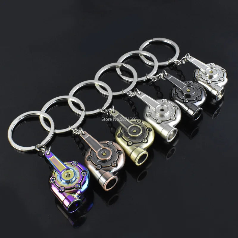 Mini Turbo Turbocharger Spinning Keychain – Car Key Ring Gift Turbo Keychain Babs