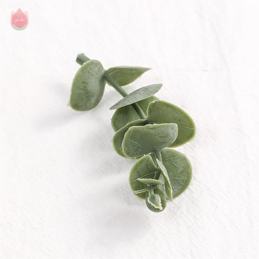 10pcs Artificial Fern & Eucalyptus Silk Leaves for Home & Wedding Artificial Silk Leaves Babs B-1