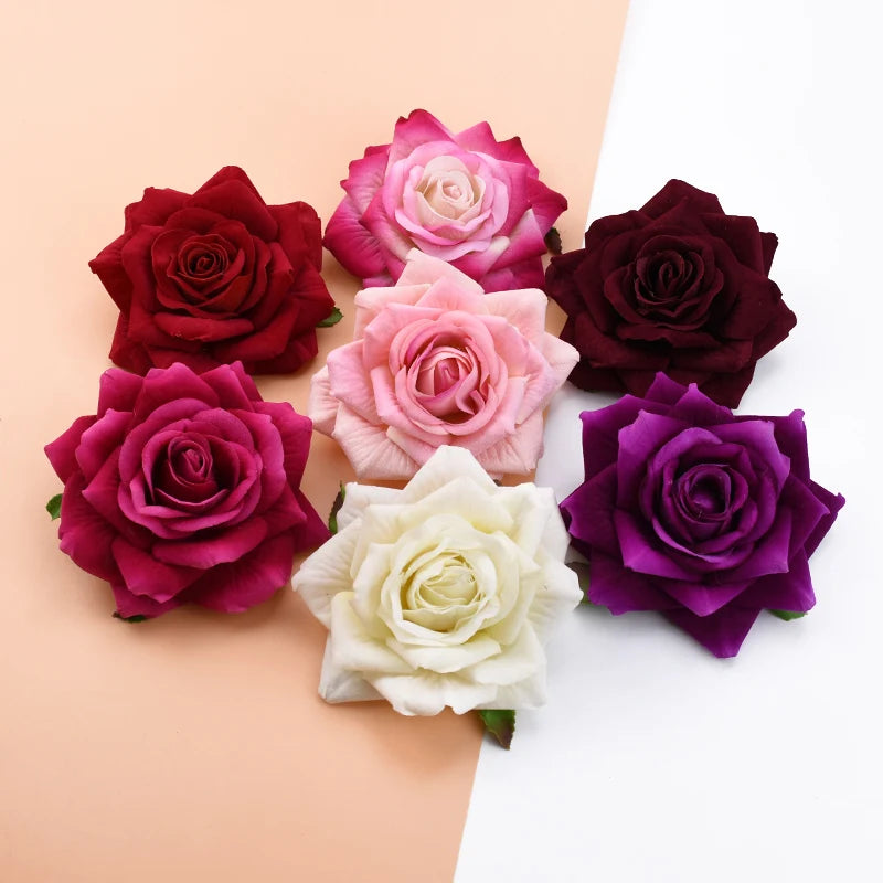 Velvet Artificial Rose Heads 5/50/100pcs – Wedding & Home Decor Artificial Flower Heads Babs