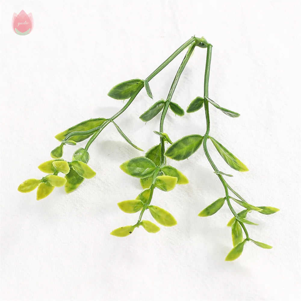 10pcs Artificial Fern & Eucalyptus Silk Leaves for Home & Wedding Artificial Silk Leaves Babs B-2