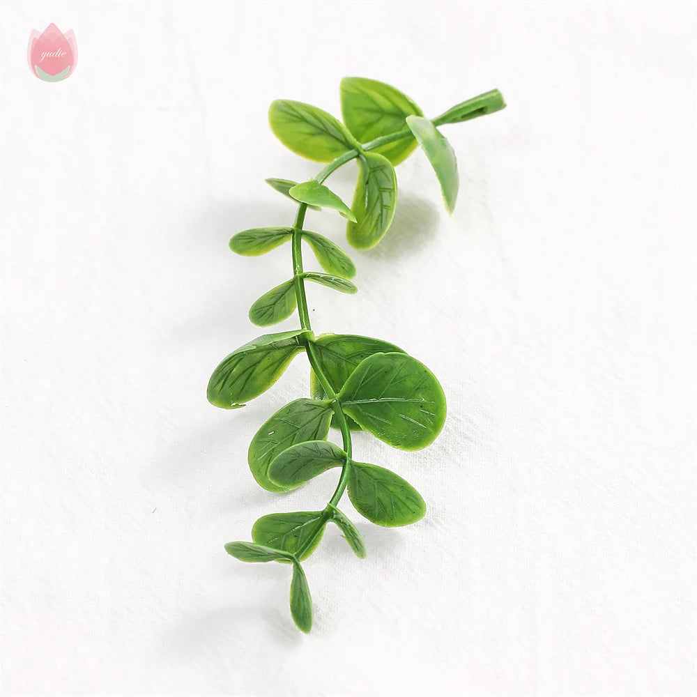 10pcs Artificial Fern & Eucalyptus Silk Leaves for Home & Wedding Artificial Silk Leaves Babs A-3