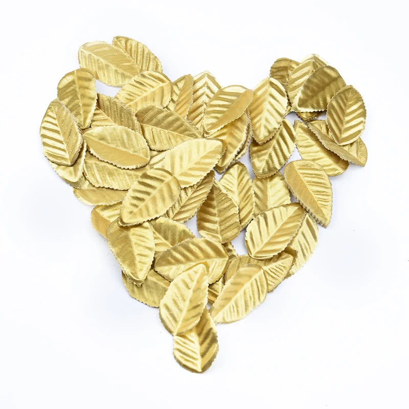 Silk Rose Gold Artificial Leaves 200/500 Pcs – Wedding Décor Artificial Silk Leaves Babs