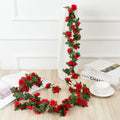 250CM Artificial Rose Vine – 45-Head Silk Flower Garland Artificial Flower Vine Babs Red