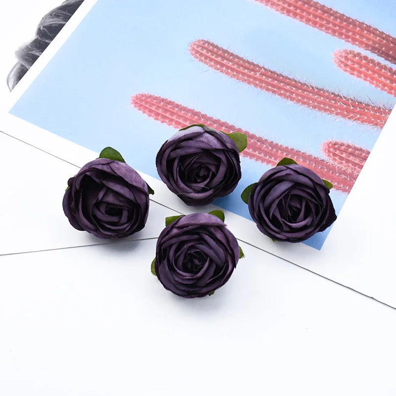Silk Tea Rose Flower Heads 5/10 Pcs – Wedding & Home Décor Artificial Silk Flowers Babs 2 5 Pieces